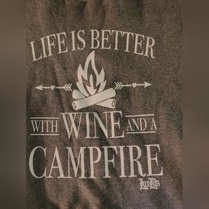 Life Is Better With Wine and a Campfire Graphic Sweater - Gray